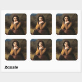 Mignon Innocence of Adolescent Girl, Bouguereau Vierkante Sticker (Vel)