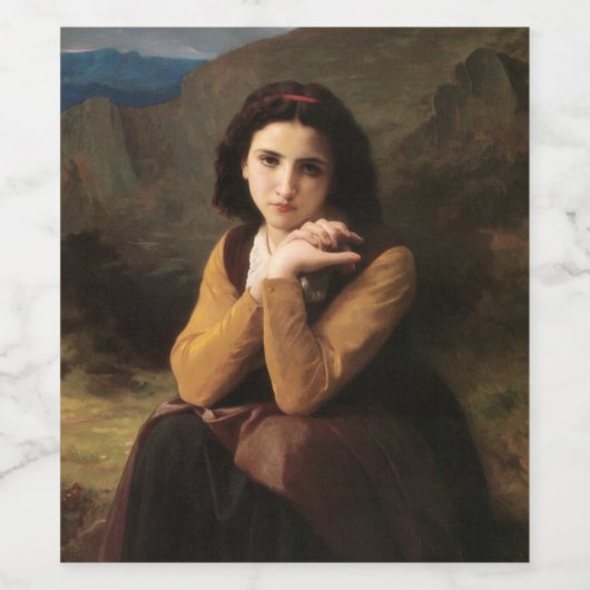 Mignon Innocence of Adolescent Girl, Bouguereau Wijn Etiket (Enkel label)