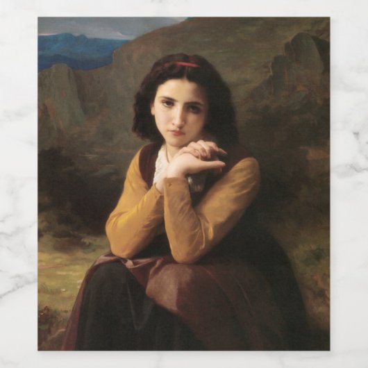 Mignon Innocence of Adolescent Girl, Bouguereau Wijn Etiket (Enkel label)