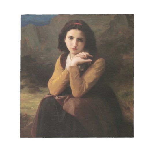 Mignon (Jong Frans Meisje) (door Bouguereau) Notitieblok (Voorkant)