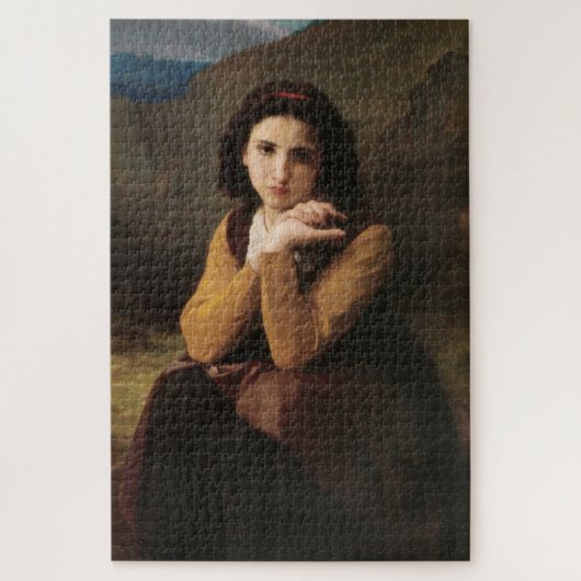 Mignon (Lief jong Frans meisje) (door Bouguereau) Legpuzzel (Verticaal)