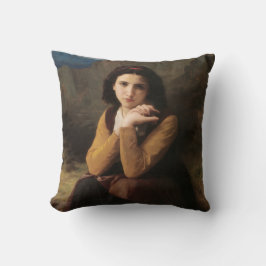 Mignon (Lieve Jonge Franse Meisje) (door Bouguerea Kussen