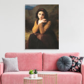 Mignon (Sweet Young French Girl) (door Bouguereau) Canvas Afdruk (Insitu (Woonkamer))