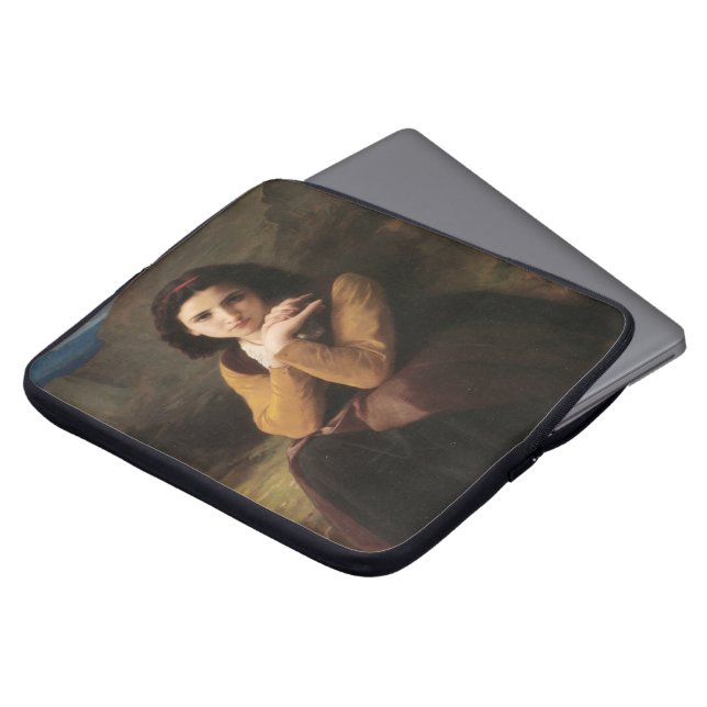 Mignon (Sweet Young French Girl) (door Bouguereau) Laptop Sleeve (Voorkant top)
