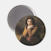 Mignon (Sweet Young French Girl) (door Bouguereau) Magneet (Voorkant / Achterkant)