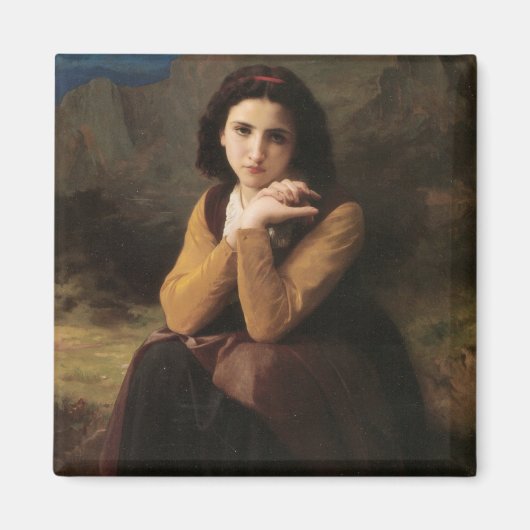 Mignon (Sweet Young French Girl) (door Bouguereau) Magneet (Voorkant)