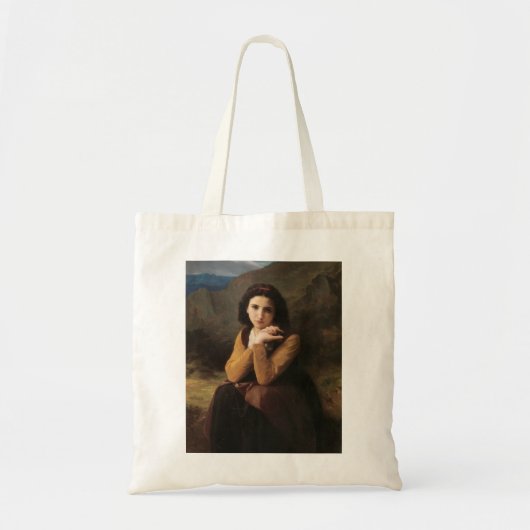 Mignon (Sweet Young French Girl) (door Bouguereau) Tote Bag (Voorkant)