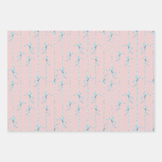 Mignonette Aardbeien Blush Roze Wrapping Papier Inpakpapier Vel (Voorkant 3)