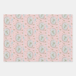 Mignonette Aardbeien Blush Roze Wrapping Papier Inpakpapier Vel
