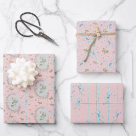 Mignonette Aardbeien Blush Roze Wrapping Papier Inpakpapier Vel