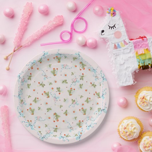 Mignonette Aardbeien Frans Blauw Groot Bord (Feest)