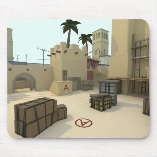 Migrage CSGO-kaart met laag poly Muismat (Voorkant)