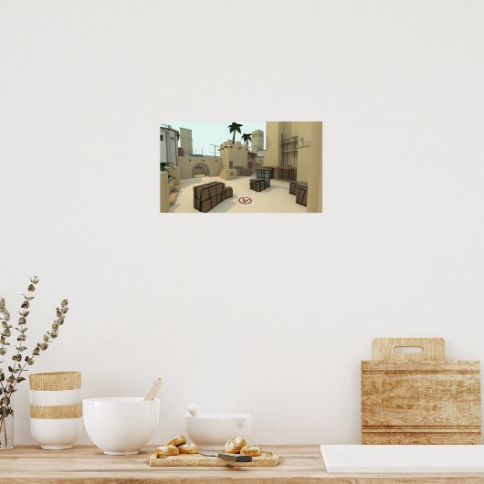 Migrage CSGO-kaart met laag poly Poster (Keuken)
