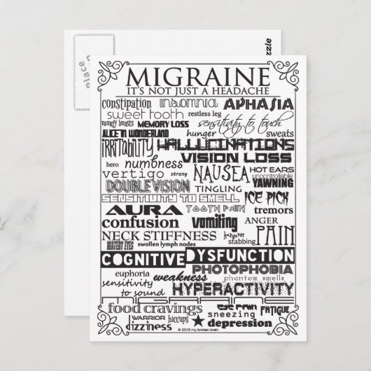 Migraine Awareness Briefkaart (Voorkant / Achterkant)