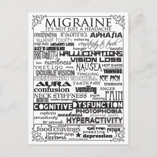 Migraine Awareness Briefkaart (Voorkant)