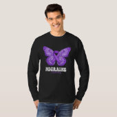 Migraine Awareness Month Purple Ribbon Butterfly T-shirt (Voorkant volledig)