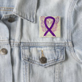 Migraine Awareness Ribbon Angel Custom Pin Vierkante Button 5,1 Cm (In situ)
