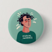 Migraine Bewustzijn Migraine Neurologische aandoen Ronde Button 5,7 Cm (Voorkant)
