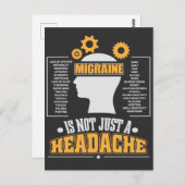 Migraine bewustzijn vechter Hoofdpijn lijder Briefkaart (Voorkant / Achterkant)
