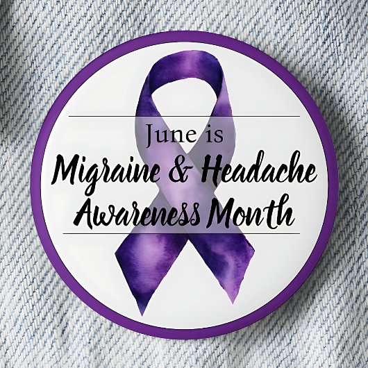 Migraine en hoofdpijn bewustzijnsmaand juni ronde button 5,7 cm