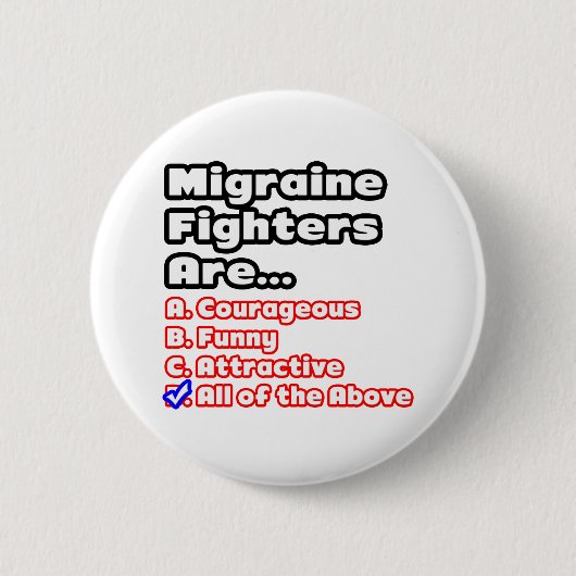 Migraine Fighter Quiz Ronde Button 5,7 Cm (Voorkant)