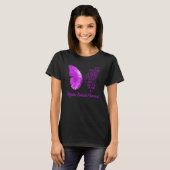 Migraine Hoofdpijn Bewustheid Boterfly Roze Ik ben T-shirt (Voorkant volledig)