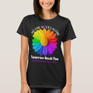 Migraine Hoofdpijn Bewustmaking Koolstofondersteun T-shirt