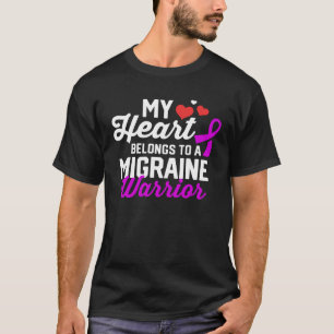 Migraine Hoofdpijn Krijger Overlevende Ondersteuni T-shirt