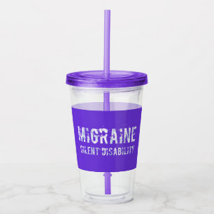 Migraine stille invaliditeit bewustzijn in Grunge Acryl Drinkbeker