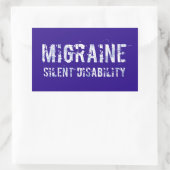 Migraine stille invaliditeit bewustzijn in Grunge Rechthoekige Sticker (Tas)