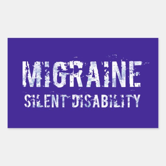 Migraine stille invaliditeit bewustzijn in Grunge Rechthoekige Sticker (Voorkant)