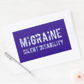 Migraine stille invaliditeit bewustzijn in Grunge Rechthoekige Sticker (Envelop)