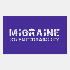 Migraine stille invaliditeit bewustzijn in Grunge Rechthoekige Sticker