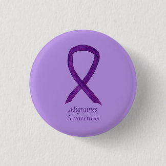 Migraines Awareness Ribbon Custom Pin Ronde Button 3,2 Cm