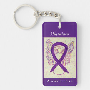Migraines Awareness Ribbon Guardian Angel Sleutelh Sleutelhanger