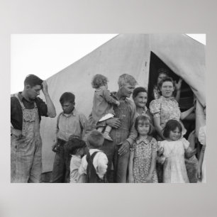 Migrant Family during Pea Harvest - 1939 Poster