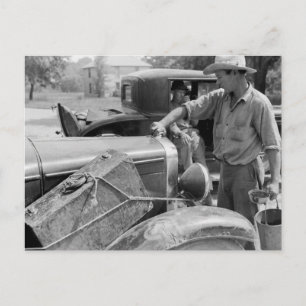 Migrant Fruit Worker Cars 1940 Briefkaart