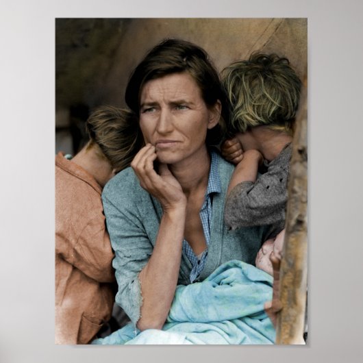 Migrant Moeder van Dorothea Lange 1936 Poster (Voorkant)