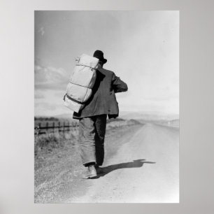 Migrant Walking - 1935 Poster