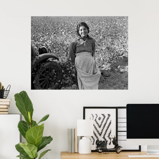 Migrant Worker in Cotton Field door Dorothea Lange Poster (Thuiskantoor)