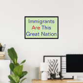 Migranten ZIJN deze Grote Natie Poster (Thuiskantoor)