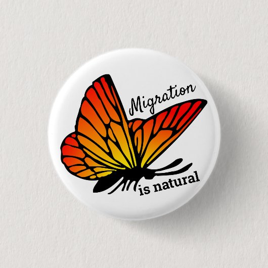 Migratie is een natuurlijke kleine ronde knop ronde button 3,2 cm (Voorkant)