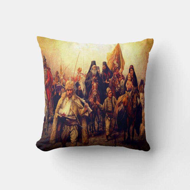 migratie van serviërs/seoba srba kussen (Voorkant)