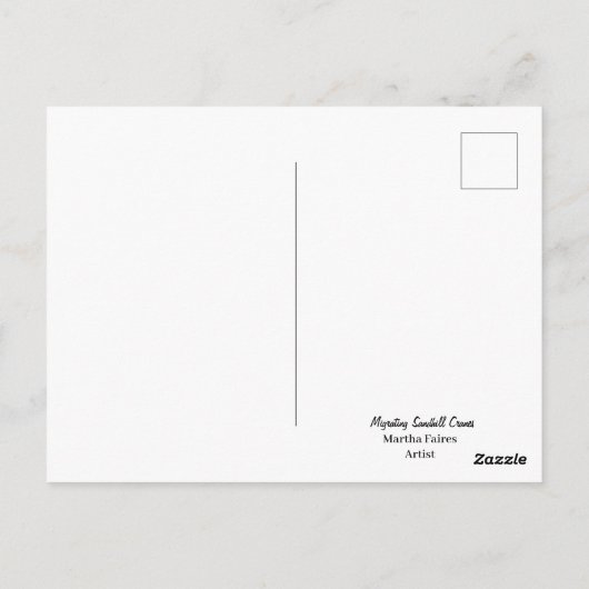 Migrating Sandhill Cranes Briefkaart (Achterkant)