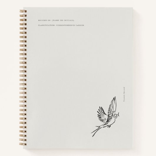 Migratory Swallow- Naturalist Menagerie Archive  Notitieboek (Voorkant)