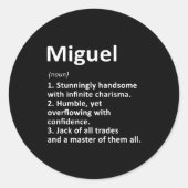 Miguel Definition D Name Funny Birthday Ronde Sticker (Voorkant)
