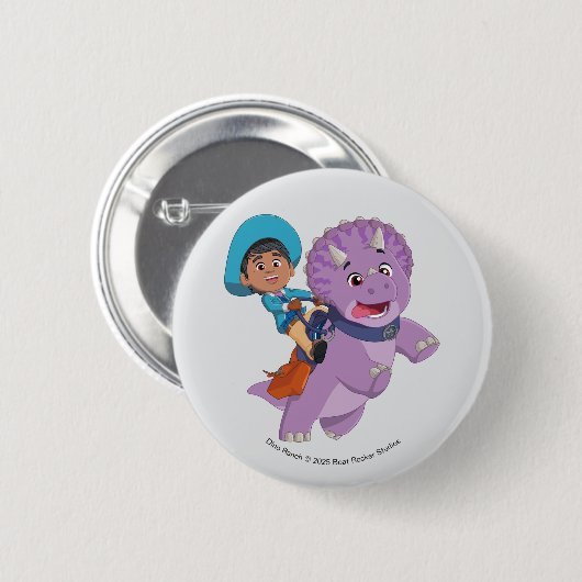 Miguel en de tango | Dino Ranch Ronde Button 5,7 Cm (Voorkant /achterkant)