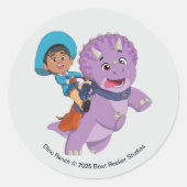 Miguel en de tango | Dino Ranch Ronde Sticker (Voorkant)