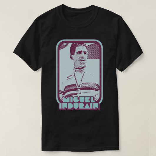 Miguel Indurain Retro Fietsen Fan Art Design T-shirt (Design voorkant)