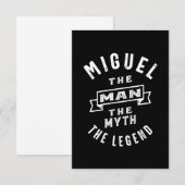 Miguel Personal Name Birthday Gift RSVP Kaartje (Voorkant / Achterkant)